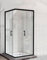 Corner Entry Shower Enclosure with Black Trim Walk in Cubicle Sliding Door Shower Tray and Riser Kit Options (800mm x 800mm Shower Enclosure)
