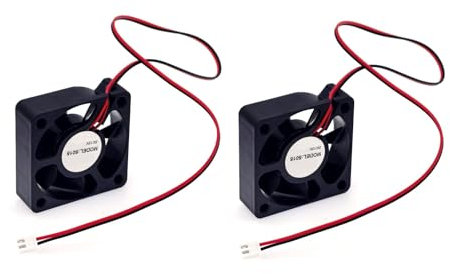 JZK 2PCS 50x50x15mm DC 12V mini ventilador de refrigeración 50mm con cables de 2 pines, 6700 rpm, 0.12A, ventilador CC sin escobillas 5cm para refrigeración o ventilación, ventilador de impresora 3D