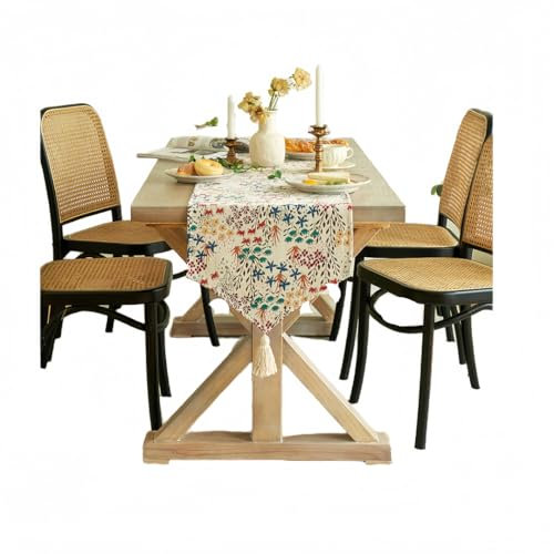 Tischläufer Tischfahne Im Retro-Jacquard-Stil, Fahne Für Sideboard, Couchtisch Aus Stoff, Fernsehschrank, Lange Tischdecke – Garten – 40X240cm