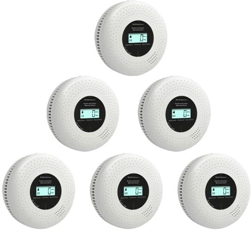 GiiHoo Rauch- und Kohlenmonoxid-Melder mit LCD-Display & Batteriebetrieb, Kombi-Alarm für Rauch und CO zur häuslichen Sicherheit EN 14604 & EN 50291 Zertifiziert, 10 Jahre Sensorlebensdauer