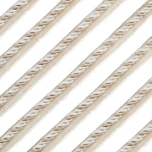 GORGECRAFT 12.5Ms Twisted Cord Trim 16mm Polyester Twist Lip Rope Decorative Braided Upholstery Cording Thread String Ribbon for Home Decor Curtain Tieback Drapery Edging Sewing Crafting
