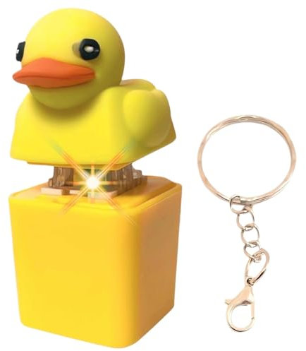Duckies Quacking Fidget Toy, Quacking Duck Fidget Toy Keychain, Novelty Duck Keyboard Button for Stress Relief, Key Board Clicker for Women and Men