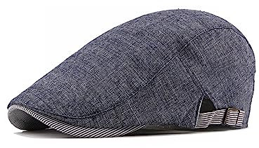 Herren Newsboy Cap Ivy Baumwolle Flat Hat Verstellbare Cabbie Driving Hüte, blau, Einheitsgröße