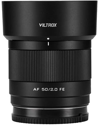 VILTROX 50mm F2 Lente Full Frame para Sony, Objetivo Estándar Prime AF 50mm f 2.0 FE para Montura e, Lente Ultra Compacta FE para Sony a7RⅢ a7RⅣ A7RV ZVE1 A7CR A7CII a6400 ZV-E10 A6700