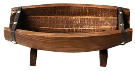 Milisten Wood Flower Pot Rustic Bowl Rustic Outdoor Decor Planting Pots Rattan Planter Sushi Boat Planters for Outdoor Plants Front Porch Planters Boat Tray Wooden Coffee