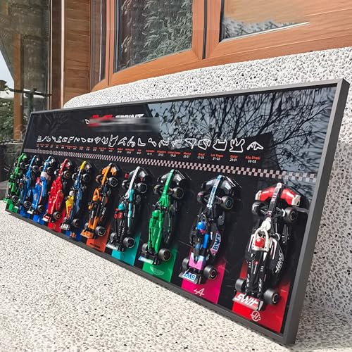 Espositore da parete per Lego 77242-77252 F1 Racing Car – Supporto da parete per montaggio a parete per auto da corsa, regalo ideale per gli appassionati di auto, 40 x 120 cm, nero