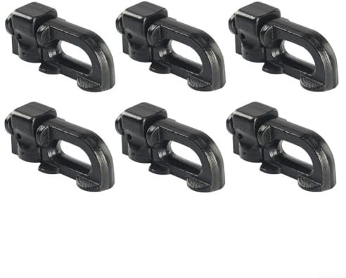 Yuanpgky RV Heavy Duty Fixed Rail Lock Buckle doppio bullone scorrevole sistema di montaggio, per camion rimorchi carico fissaggio carico di sicurezza 6 pezzi nero