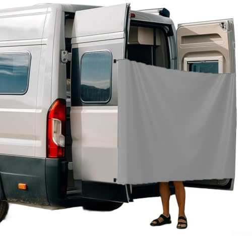 Wohnmobil-Sichtschutzvorhang, wasserdicht, staubdicht, Auto-Trennwand, Wickelvorhang für Outdoor, Camping, Gartendusche, 183 x 168 cm (grau)