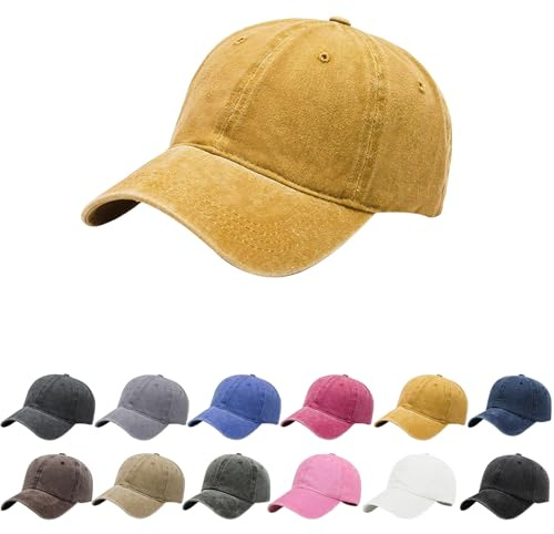 Aomig Basecap Unisex, Retro Baseball Cap Herren und Damen, Einstellbare Kappe mit Schirm, Sonnenschutz Baseballkappe für Outdoor Running Tennis Golf Reisen