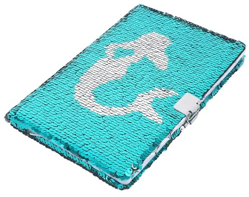 JUMPLAWN Abschließbares Notizbuch mit Wendepailletten A5 Tagebuch für Mädchen Glitzernde Hülle Liniert Schreibwaren für Schule und Reisen