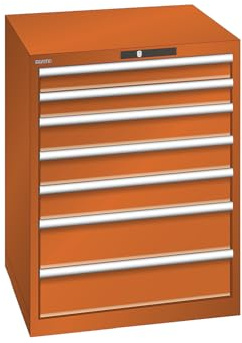kaiserkraft | ESD-Schubladenschrank | BxTxH 717 x 725 x 850 mm | 7 Schubladen | Traglast 75 kg | orange