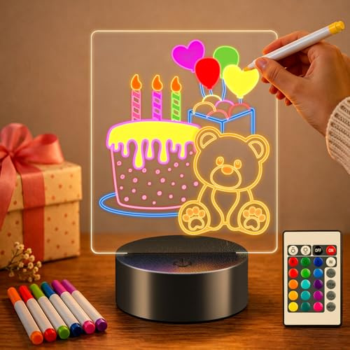 Linkax Lichtzeichen Geschenke Jungen Mädchen 5 6 7 8 9 10 11 12 jahre, 3D Fußball Nachtlicht Zimmer Deko Optische Täuschung Lampe 16 Farben