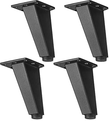 GALPADA 4 Pieds de Meuble en Alliage D'aluminium Noir, Structure Solide et Design Léger, Adaptés pour Meuble TV et Table, Lot de 4 Pièces pour Rénovation à Domicile
