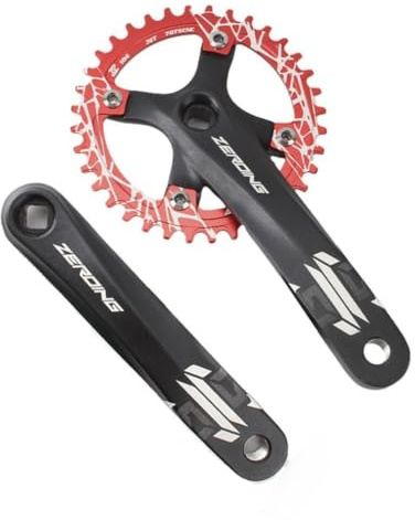 QHYRZE Juego De Bielas Cónicas Cuadradas For Bicicleta De Montaña 170mm MTB Juego De Brazo De Manivela 32/34/36/38T Platos Y Bielas 8-11 Velocidades(Rot,36T)