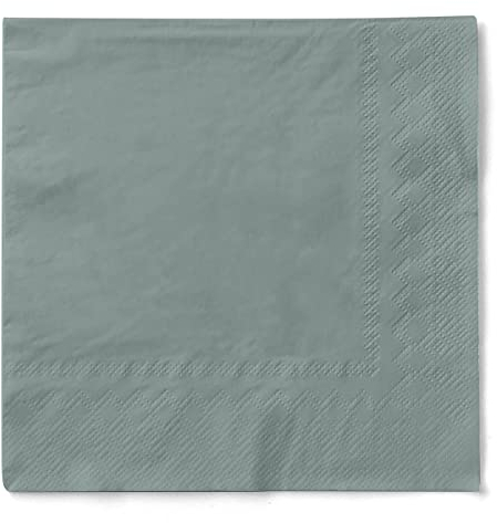 Sovie HOME Serviette in GRAU aus Tissue, 3-lagig, 33 x 33 cm, 20 Stück – elegante Papierservietten für Feier, Tischdeko, Event, Geburtstag, Hochzeit oder stilvolle Einweg-Nutzung