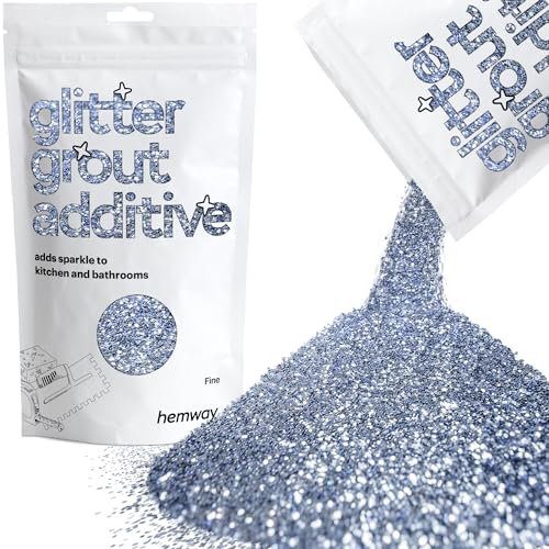 Hemway Glitter Grout Additive - Azure Blue | Metallic Flakes for Adding Sparkle to Old & New Kitchen & Bathroom Tiles | Enhance Your Indoor Grouting Projects with a Durable Sparkly Effect | 100 g