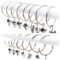 25 Pezzi Anelli per Tende con Clip, Metallo Decorativo Drappeggio Finestra Tenda Anello Ganci con Clip Forte, Inossidabile, Facile Aprire e Chiudere, 38 mm Diametro Interno, Argento