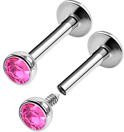 KJM FASHION 2 Stk Metall Lippen 1.2mm 16gauge 8mm 5/16 Lip Spider Bite Madonna Marilyn Monroe Ohrringe Medusa Piercing Schmuck 0286