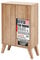 FACKELMANN Finn Badmöbel Set 2 Teile/Doppel-Midischrank mit Push-to-Open fürs Bad / 4 Holzfüße/Badschrank mit 2 Türen/Korpus & Front: Braun hell/Rahmendekor & Füße: Braun hell/Breite: 60 cm