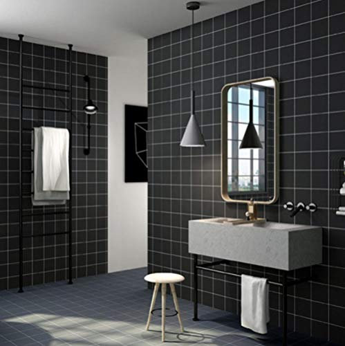 Hndrkj Papier Peint Salon Chambre À Coucher Magasin De Vêtements Moderne Simple Papier Peint À Carreaux Noir Et Blanc De Style Nordique Grey Ins Papier Peint