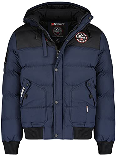 Geographical Norway Herren Winterjacke Steppjacke Jacke Bomberjacke warm gefüttert, Farbe:Navy, Größe:XL