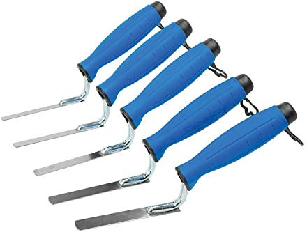 Toolty Tuck Zeigerkelle, Edelstahl, Fingerspitzkelle, Handwerkzeug – mit Gummigriff – Set 5 Stück 6, 8, 10, 12, 14 mm – Maurer, DIY – TLTY-004