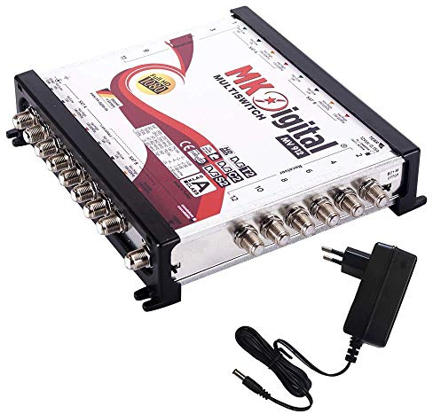 MK Digital MV Serie Multischalter, Multiswitch SAT Verteiler kaskadierbar (FullHD, HDTV, 4K, UHD, 8K) … (9/12 Multischalter)