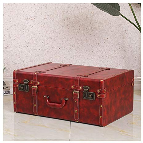 CHIAPERINI Retro-Koffer, Vintage-Koffer, 60x40x26cm, Rot, Aufbewahrungsbox & Truhe, Foto Requisiten, Reisen, Schaufenster, Bar, Coffeeshop-Display, Heimtextilien