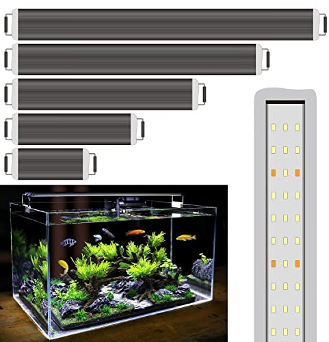 BPS Luz LED para Acuario Lámpara de Acuario 4000K Impermeable con Soporte Extensible (20W) BPS-6136