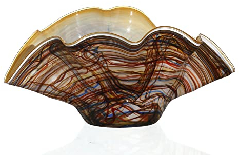 CRISTALICA Glasschale Welle Jozefina Art Queen 40 cm Kristallglas Deko Hand Made