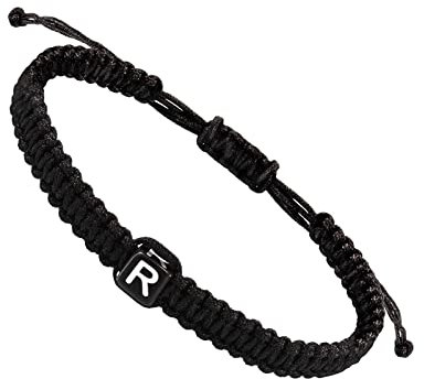 Initial String Bracelets For Women Men Teen Girls Boys Handmade Rope Braided Bracelet Minimalist Jewelry Matching Couple Bracelets Stud Earring (R, One Size)