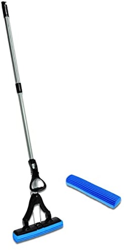 Addis Superdry Plus Super Absorbent Pet Cleaning Anti-Bacterial PVA Mop & Replacement Refill Head, Metallic Blue