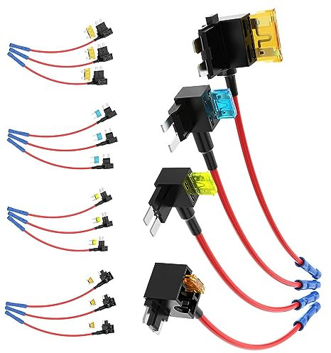 Low Profile Mini Micro2 Fuse Taps Automotive Car Add a Circuit Fuse Kit 12V ATO ATC ATM APM Fuse Adapter Jumper Connector -16