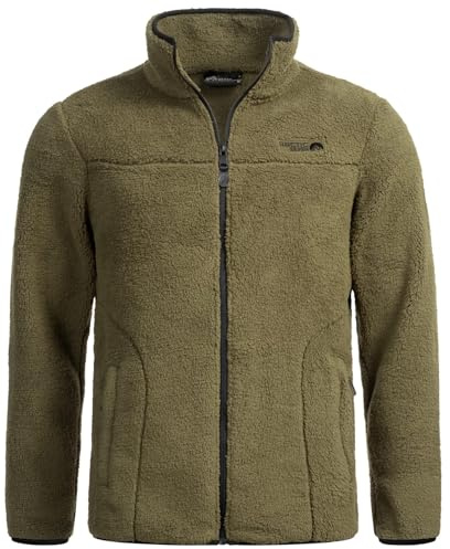 Arctic Seven Herren Fleecejacke (S-3XL) - Leicht, Flauschig, Atmungsaktiv, Hoher Kragen, Übergangsjacke Warme Jacke Männer - AS-335 Olive XXX-Large