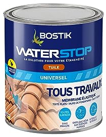 Bostik Waterstop – Membrane Étanchéité – Étanchéité Immédiate, Sans Primaire, Tous Matériaux – Réparation de Fuites, Infiltrations, Fissures – Résiste UV et Intempéries – Couleur Tuile – Pôt 1 kg