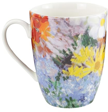 Museumeditions Lanzfeld - HMUW0062 - Kaffee Becher, Vincent van Gogh, Blumen in einer blauen Vase, Porzellan, Bone China, 10,5cm x 8,2cm, 310ml, Spülmaschinen- und mikrowellengeeignet