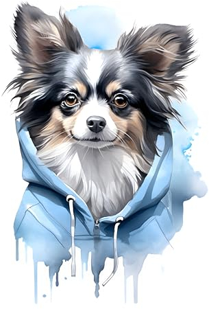 GRAZDesign Wandtattoo Hund Papillon-Hund Cooles Motiv für Wohnzimmer, Schlafzimmer, Jugendzimmer, Wandsticker als Wanddeko, Wandaufkleber - 84x57cm