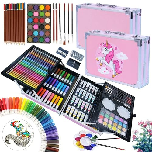 HYDROGELIX® - maletin pinturas para niños, acuarelas, pintura acrilica, estuche pinturas, set de pinturas para niños, maletín de pinturas para niñas, maletin pinturas unicornio