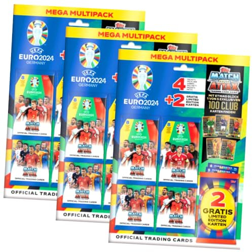 Topps UEFA Euro 2024 Trading Cards Germany Match Attax Karten - EM Sammelkarten - 3 Ultra Multipack