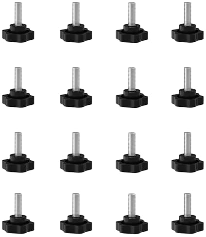 SHULLIN 16 Stück M4 Sternkopfschraube Sterngriffschraube Rändelschraube Sternschraube Sterngriff Schrauben Sterngriff Gewinde Klemmknopf für Maschine Industrie Ausrüstung (M4x20mm)