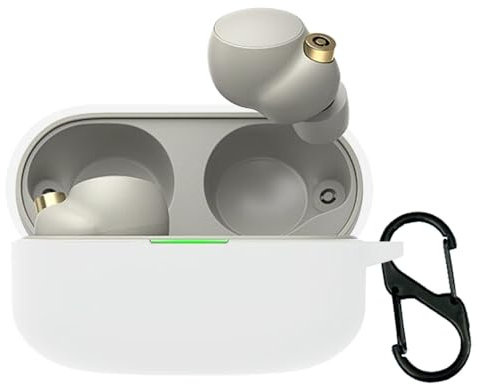 Funda de silicona para auriculares Sony WF-1000XM4 Bluetooth, funda protectora para Sony WF-1000XM4 (blanco)