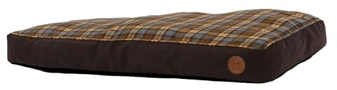 Ancol Dog Mattress in Brown and Blue Tartan - Comfortable Pet Accessory with Removable Outer - Puppy Cat Mat Sleeping Place - 100 x 70cm