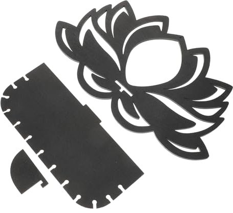 Garneck Wandregal Aus Holz mit Lotusblume Schwebendes Bücherregal für Moderne Wohndekoration