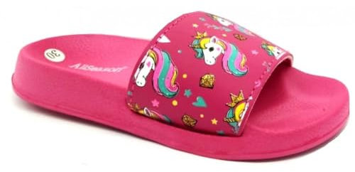 Generico ALL SEASON Unicorno Ciabatte FASCIONE Mare Piscina Bimba Gomma MOD. 12322Q (FUXIA, Sistema Taglie Calzature EU, Bimbo (0-5 anni), Donna, Numero, Media, 25)