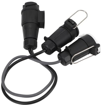 TIKATARER Prise de Remorque à 7 Broches, Connecteur de Remorque à 7 Broches, Adaptateur de Prise de Remorque 12 V 13 Broches à Double 7 Broches en Laiton ABS pour Camping-Car, Caravane,