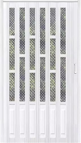 SAFWELAU Scheunentür Falttüre Sichtschutz-Raumteiler mit Schiebetüren mit Griffen und Acrylgläsern, Schiebetür für den Schrank für Waschküche/Schlafzimmer/Badezimmer/Speisekammer(White,WxH 39x80in(98.