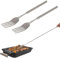 DAAIZIII 2 Stück Teleskopgabel, 22-64cm, Edelstahl, Ausziehbar, Langgriff, Rostfrei, Bbq, Toasten, Abendessen