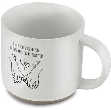Wamantic Tasse Personnalisée en Céramique avec Nom et Texte - Cadeau Couple, Mug Personnalisé Saint Valentin, Anniversaire, Noël pour Homme et Femme (Blanc)
