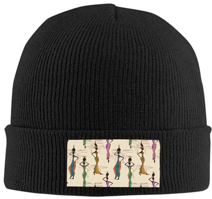 zerosevenee Afrika Damen Beanie-Mütze, afrikanische Damenmütze, afrikanische Strickmütze, Afrika-Wintermütze, Afrika Damen 03, Einheitsgröße