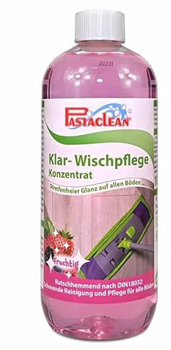 Pastaclean® Bodenreiniger 1 Liter (Fruchtig) Klar Wischpflege Konzentrat, Schonende Reinigung für alle Böden, Rutschhemmend nach DIN18032